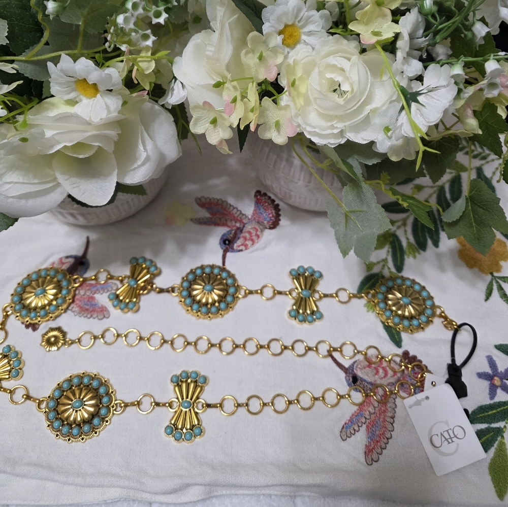 Cato Gold and Turquoise Women's Belt